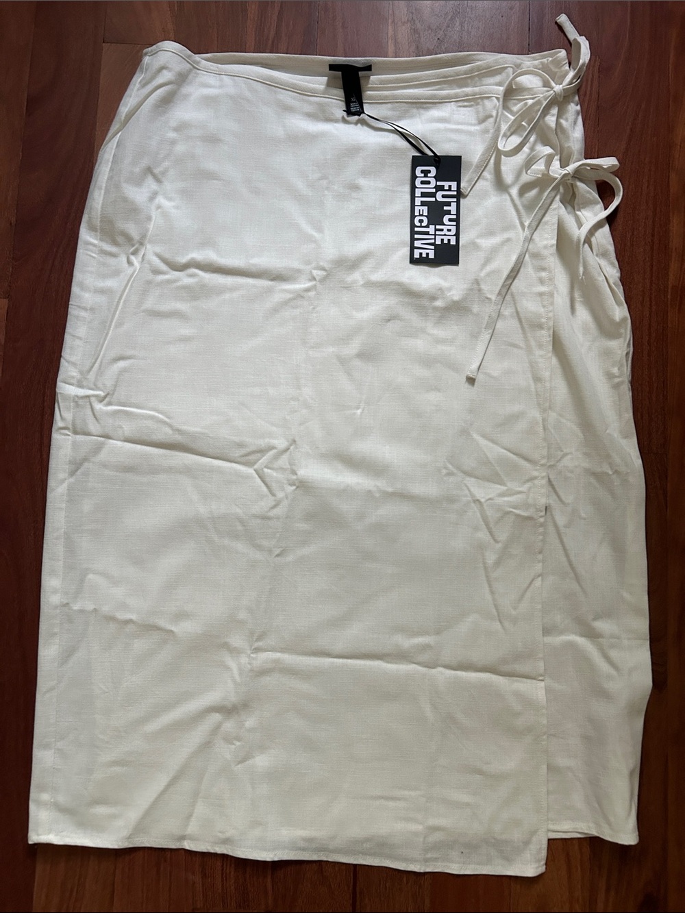 Future Collective Women's Mid-Rise Linen Midi Wrap Skirt Size Extra Large | NWT - Picture 8 of 9